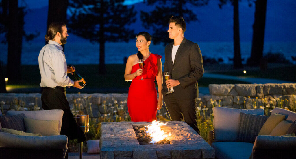 Couple having cocktails at Edgewood Tahoe