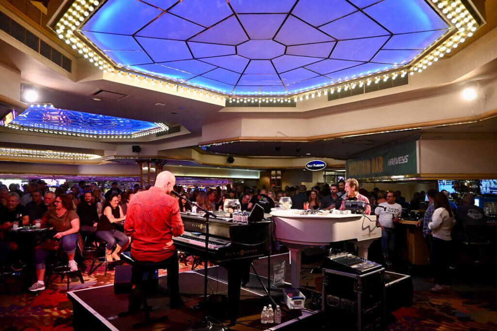 Dueling Pianos inside Harveys Casino Resort Lake Tahoe