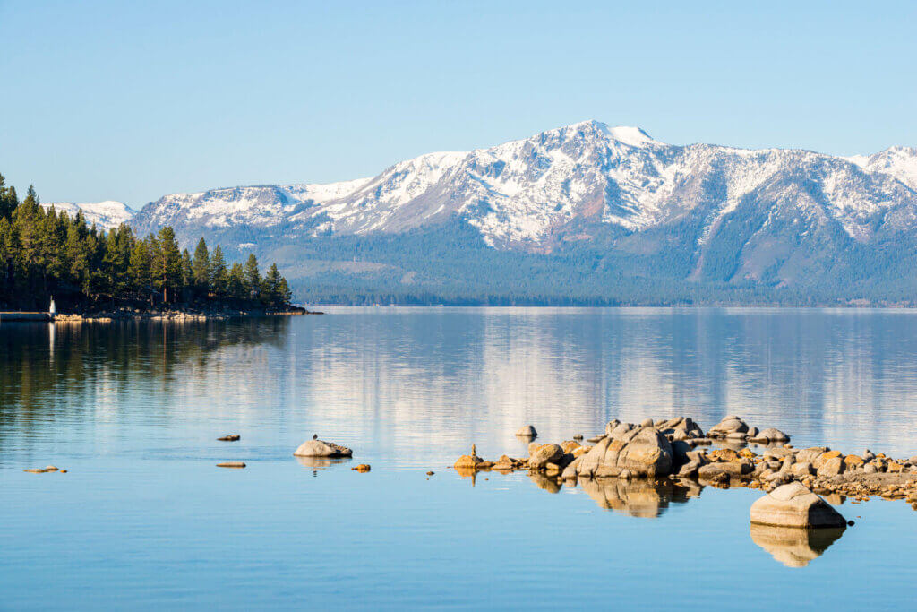 View of Mt. Tallac from Zephyr Cove Resort Lake Tahoe