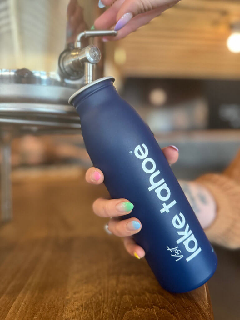 Visit Lake Tahoe Reusable Water Bottles. Drink Tahoe Tap.