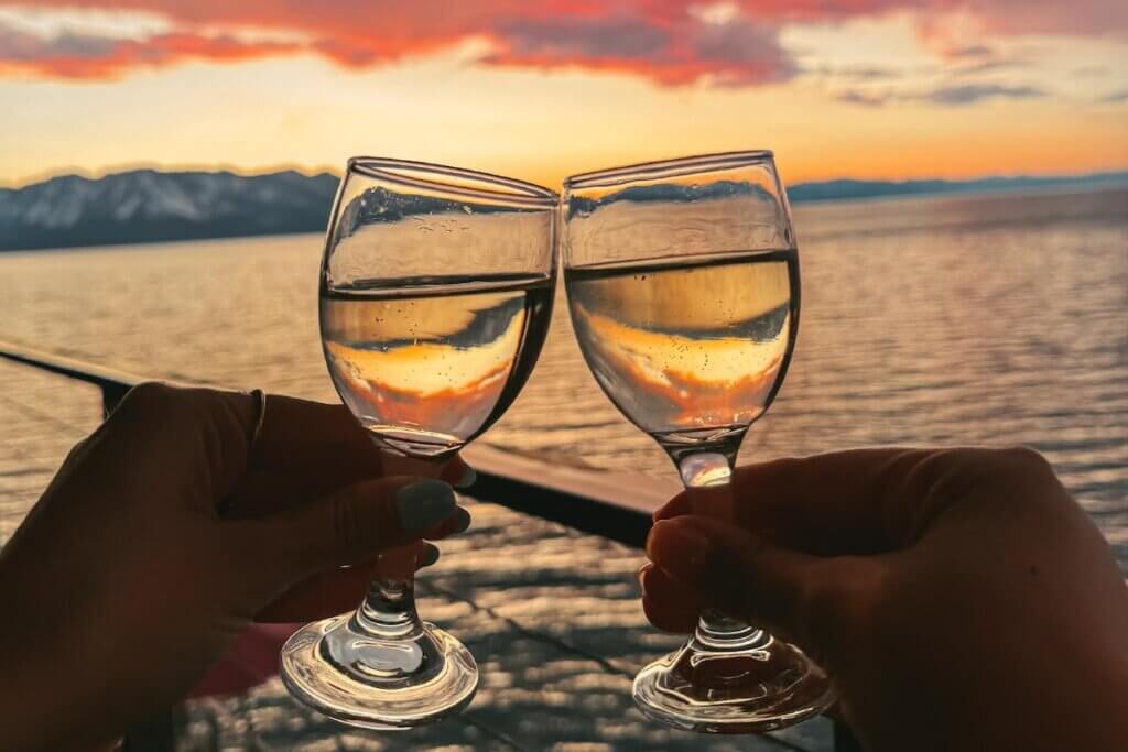 White wine at sunset, Idle Hour